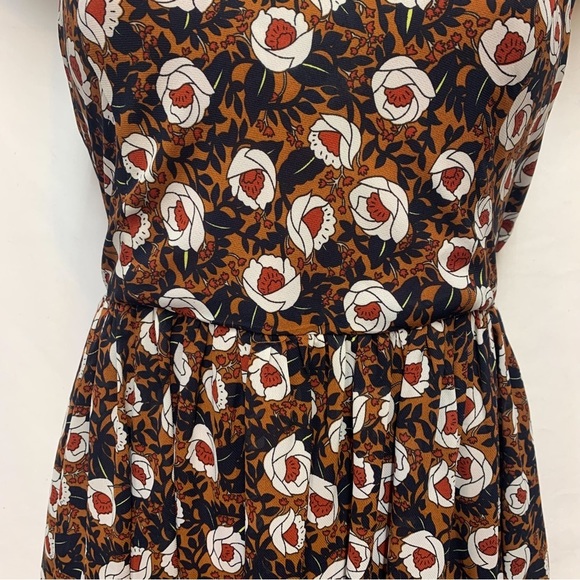 Women's Everly Burnt Orange a-line Floral Dress - Picture 3 of 6